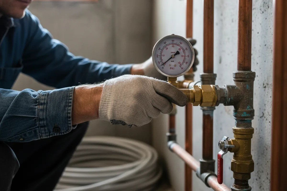 Pressure testing a repaired line during Water Line Repair in Highmount